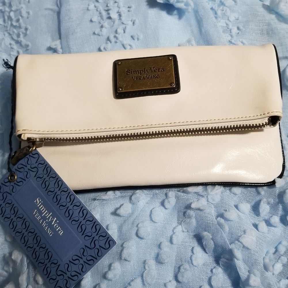 Simply Vera Vera Wang White Multi-Pocket Clutch- Designer